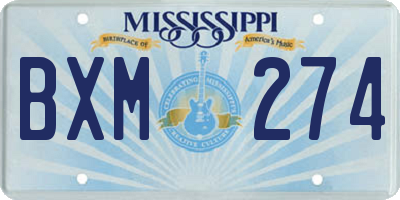 MS license plate BXM274