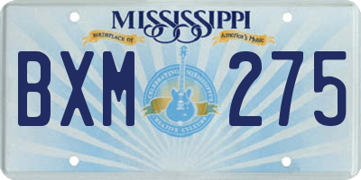 MS license plate BXM275