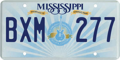 MS license plate BXM277