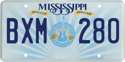 MS license plate BXM280