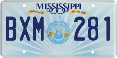 MS license plate BXM281