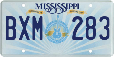 MS license plate BXM283