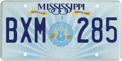MS license plate BXM285