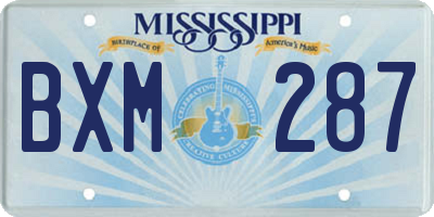 MS license plate BXM287