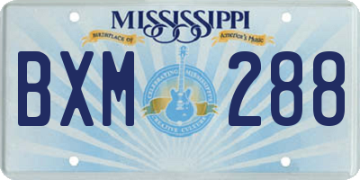 MS license plate BXM288