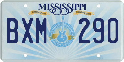 MS license plate BXM290