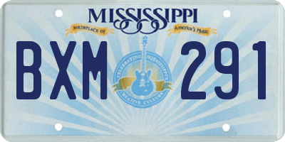 MS license plate BXM291