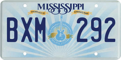 MS license plate BXM292