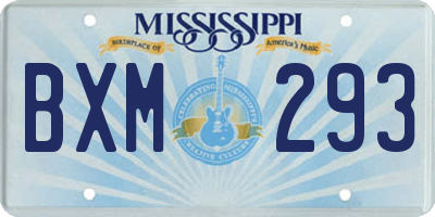 MS license plate BXM293