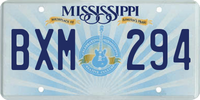 MS license plate BXM294