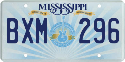MS license plate BXM296