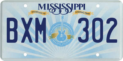 MS license plate BXM302