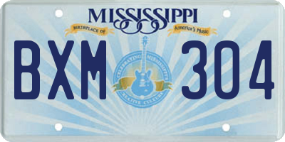 MS license plate BXM304