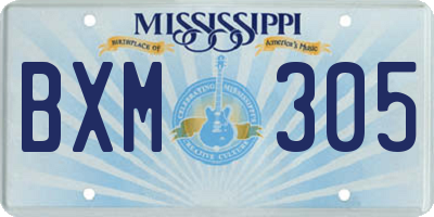MS license plate BXM305