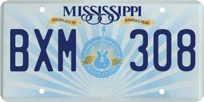 MS license plate BXM308