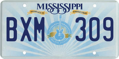 MS license plate BXM309