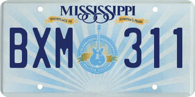 MS license plate BXM311