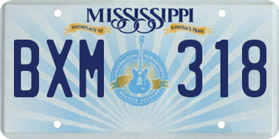 MS license plate BXM318