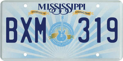 MS license plate BXM319