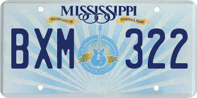 MS license plate BXM322