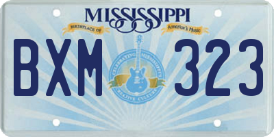 MS license plate BXM323