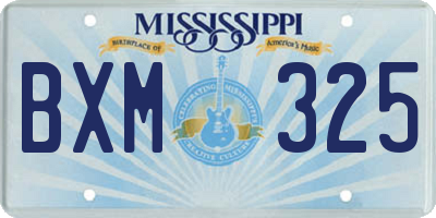 MS license plate BXM325