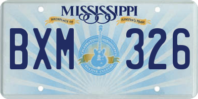 MS license plate BXM326