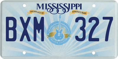 MS license plate BXM327