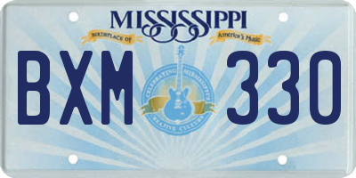 MS license plate BXM330