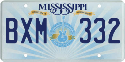 MS license plate BXM332