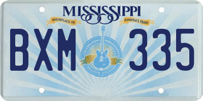 MS license plate BXM335