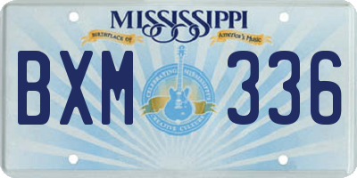 MS license plate BXM336