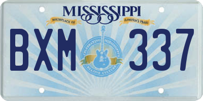 MS license plate BXM337