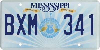 MS license plate BXM341