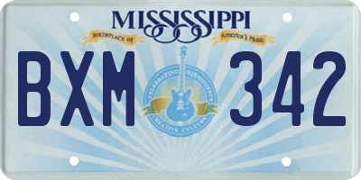 MS license plate BXM342