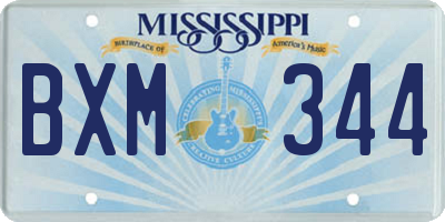 MS license plate BXM344