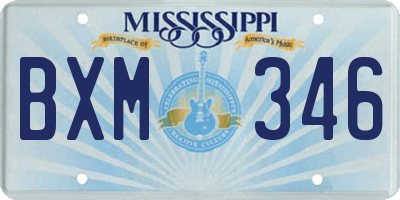 MS license plate BXM346