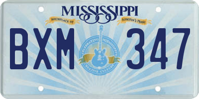 MS license plate BXM347