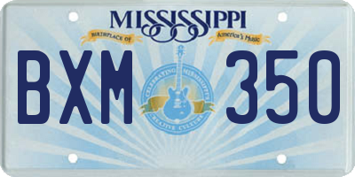 MS license plate BXM350