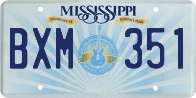 MS license plate BXM351
