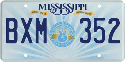 MS license plate BXM352