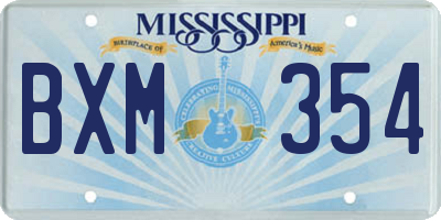 MS license plate BXM354