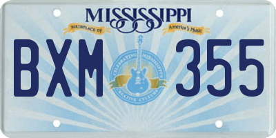 MS license plate BXM355