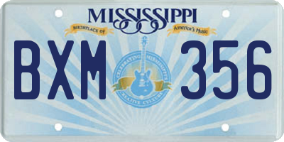 MS license plate BXM356