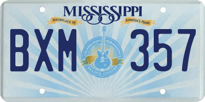 MS license plate BXM357