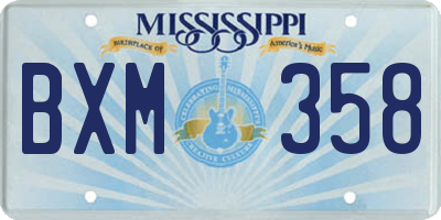 MS license plate BXM358