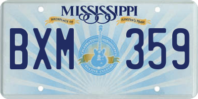 MS license plate BXM359