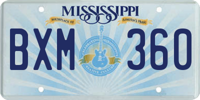 MS license plate BXM360