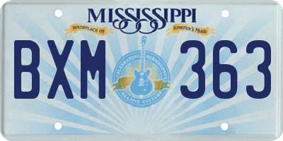 MS license plate BXM363