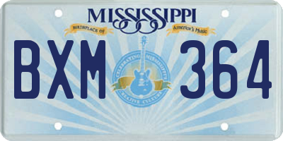 MS license plate BXM364
